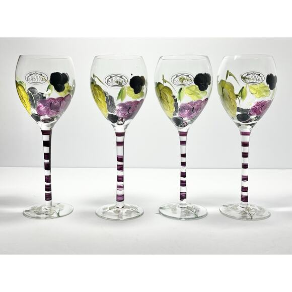 Home Essentials “Grape” 5-Piece Handpainted Glass Decanter & Wine Glass Set - Picture 11 of 16